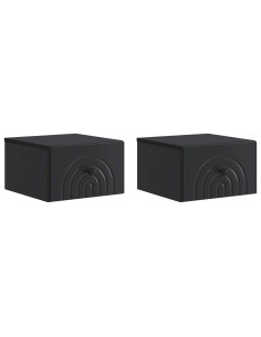 Mobiletto da notte a muro 2 pcs Nero 33 x 34,5 x 20 cm