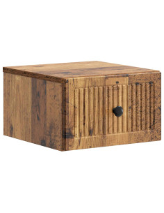 Mobiletto da notte a muro Legno antico 33 x 34,5 x 20 cm
