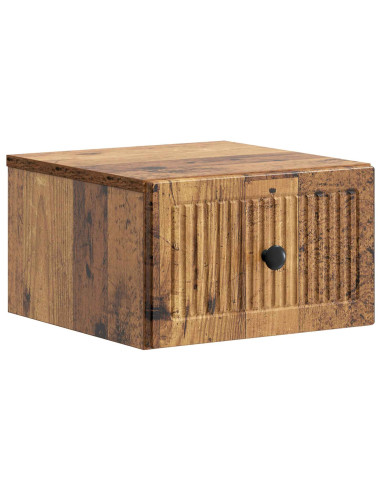 Mobiletto da notte a muro Legno antico 33 x 34,5 x 20 cm