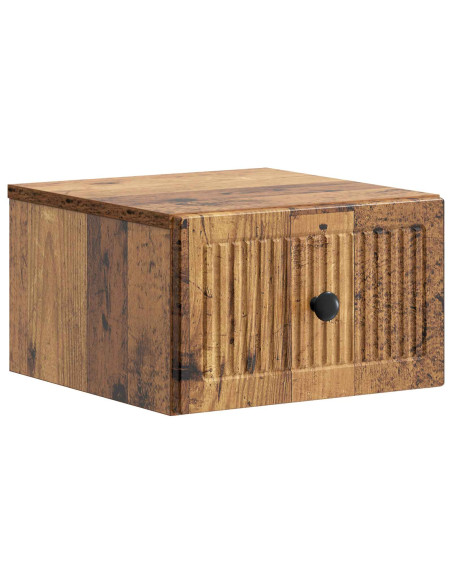 Mobiletto da notte a muro Legno antico 33 x 34,5 x 20 cm