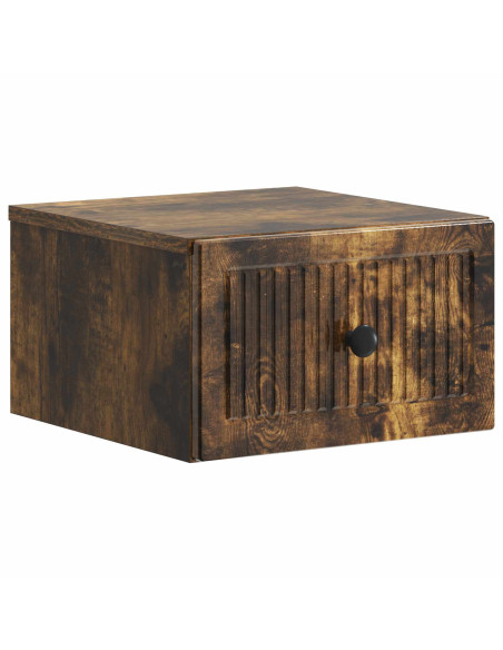 Mobiletto da notte a muro Rovere Fumo 33 x 34,5 x 20 cm