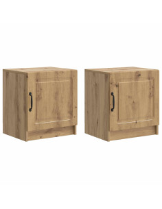 Armadio da Notte 2 pcs Rovere Artigianale 43 x 34,5 x 47 cm