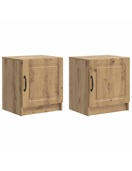Armadio da Notte 2 pcs Rovere Artigianale 43 x 34,5 x 47 cm
