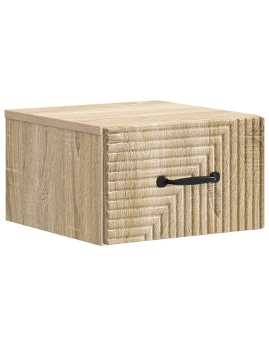 Mobiletto da notte a muro Rovere Sonoma 34,5 x 33 x 20 cm