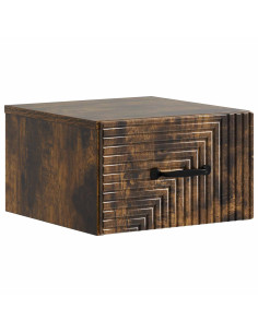 Mobiletto da notte a muro Rovere Fumo 34,5 x 33 x 20 cm