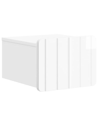 Mobiletto da notte a muro Bianco Lucido 33 x 34,5 x 24 cm