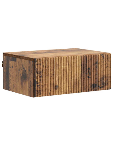 Mobiletto da notte a muro Legno antico 49 x 34,5 x 20 cm