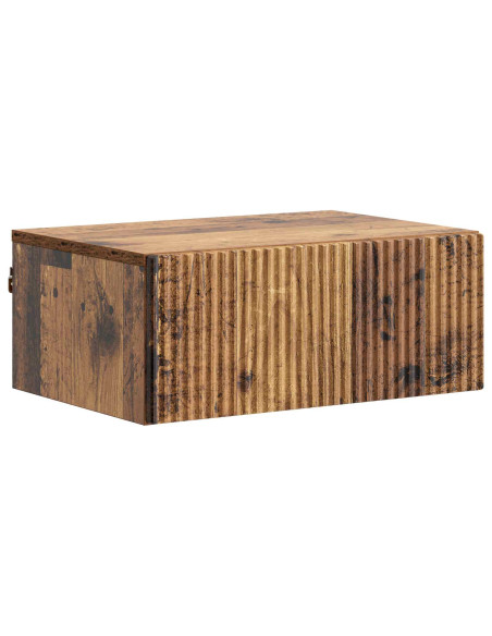 Mobiletto da notte a muro Legno antico 49 x 34,5 x 20 cm