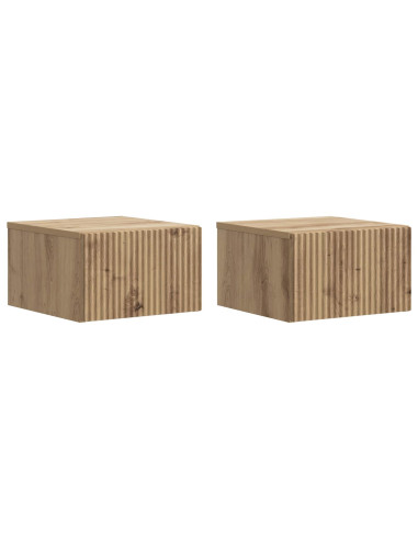 Mobiletto da notte a muro con cassetto 2 pcs Rovere Artigianale