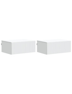 Mobiletto da notte a muro 2 pcs Bianco 49 x 34,5 x 20 cm