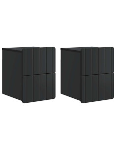 Mobiletto da notte a muro 2 pcs Nero 33 x 34,5 x 43 cm