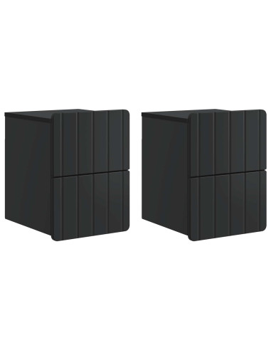 Mobiletto da notte a muro 2 pcs Nero 33 x 34,5 x 43 cm