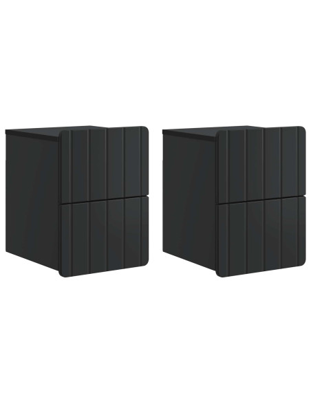 Mobiletto da notte a muro 2 pcs Nero 33 x 34,5 x 43 cm