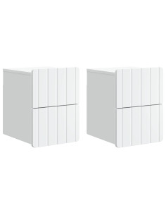 Mobiletto da notte a muro 2 pcs Bianco 33 x 34,5 x 43 cm