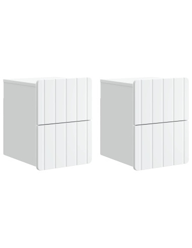 Mobiletto da notte a muro 2 pcs Bianco 33 x 34,5 x 43 cm