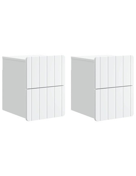 Mobiletto da notte a muro 2 pcs Bianco 33 x 34,5 x 43 cm