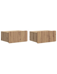 Mobiletto da notte a muro con cassetto 2 pcs Rovere Artigianale