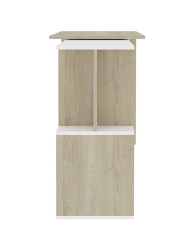 Scrivania ad Angolo Bianca Rovere Sonoma 200x50x76 Multistrato