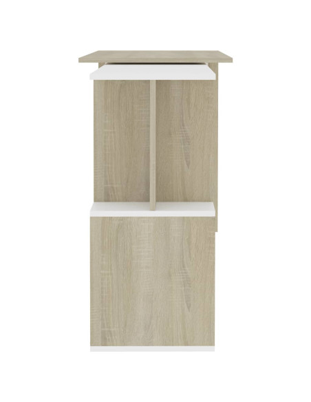 Scrivania ad Angolo Bianca Rovere Sonoma 200x50x76 Multistrato