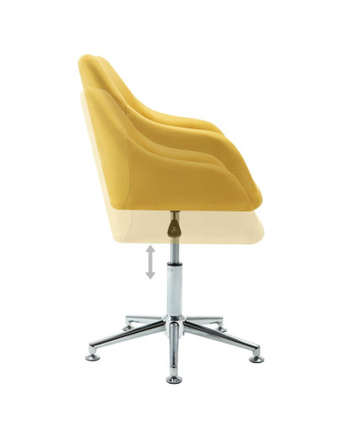 Sedia da Ufficio Girevole Gialla in Tessuto