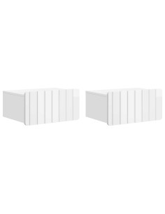 Mobiletto da notte a muro 2 pcs Bianco Lucido 49 x 34,5 x 24 cm