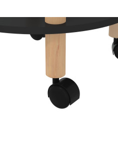 Carrello 3 Ripiani Nero 38x38x82 cm in Legno Multistrato e Pino