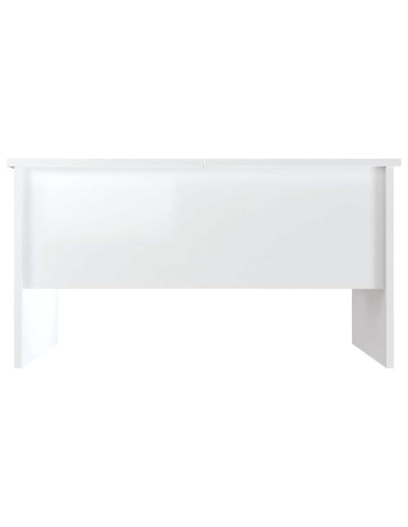 Tavolino Salotto Bianco Lucido 80x50x42,5 cm Legno Multistrato