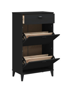 Scarpiera VIKEN Nera in Legno Massello di Pino