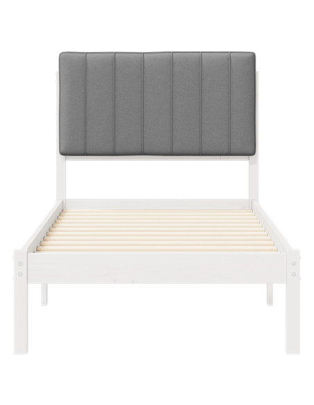 Letto con Testiera Rivestita Grigio chiaro 75 x 190 cm