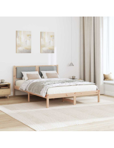 Struttura del letto Grigio chiaro 140 x 190 cm Pino massello