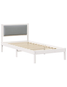 Struttura del letto Grigio chiaro 100 x 200 cm Pino massello 2