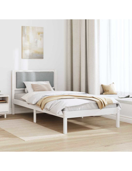 Struttura del letto Grigio chiaro 90 x 200 cm Pino massello
