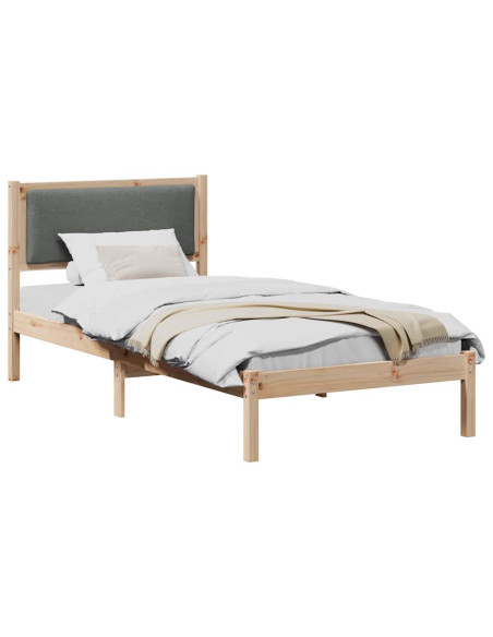 Struttura del letto Grigio scuro 90 x 190 cm Pino massello