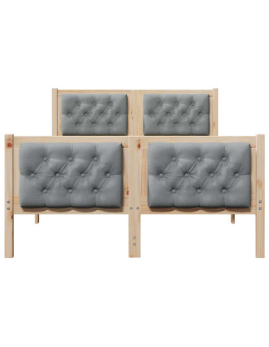 Struttura del letto Grigio chiaro 135 x 190 cm Pino massello