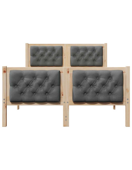 Struttura del letto Grigio scuro 135 x 190 cm Pino massello