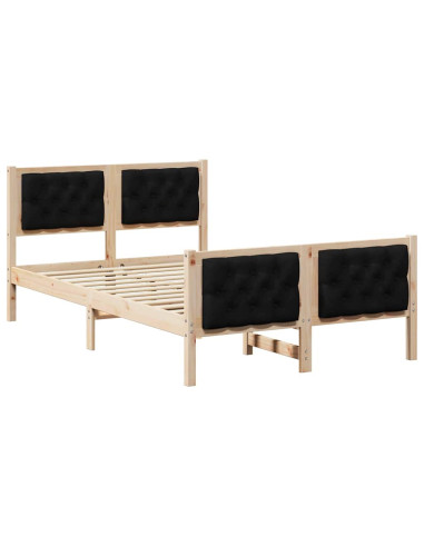 Struttura del letto Nero 135 x 190 cm Pino massello