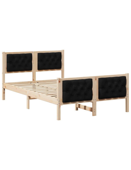 Struttura del letto Nero 135 x 190 cm Pino massello