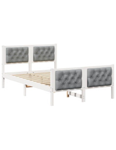 Struttura del letto Grigio chiaro 135 x 190 cm Pino massello 2