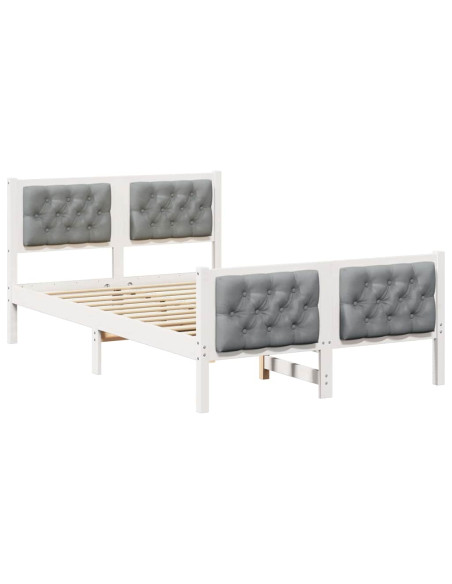 Struttura del letto Grigio chiaro 135 x 190 cm Pino massello