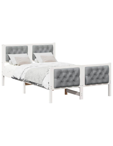 Struttura del letto Grigio chiaro 135 x 190 cm Pino massello