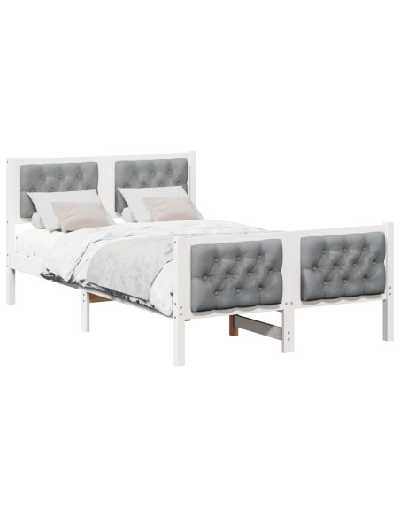 Struttura del letto Grigio chiaro 135 x 190 cm Pino massello