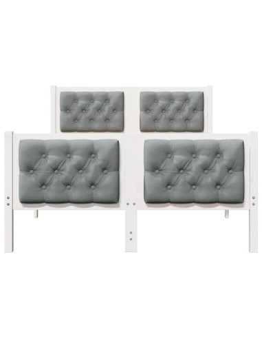 Struttura del letto Grigio chiaro 135 x 190 cm Pino massello