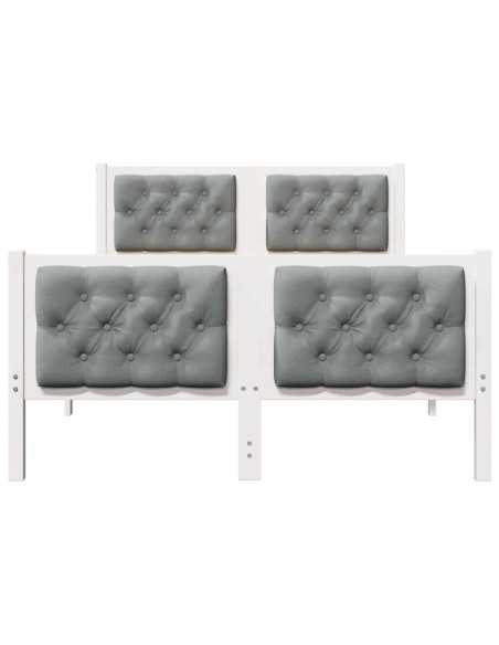 Struttura del letto Grigio chiaro 135 x 190 cm Pino massello