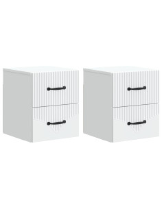 Mobiletto da notte a muro 2 pcs Bianco 34,5 x 33 x 40 cm