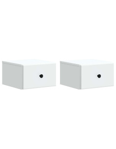 Mobiletto da notte a muro 2 pcs Bianco 34,5 x 33 x 20 cm
