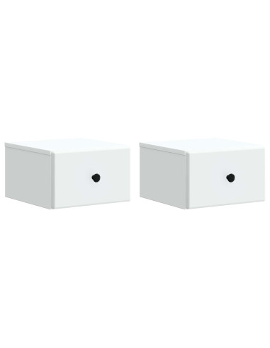 Mobiletto da notte a muro 2 pcs Bianco 34,5 x 33 x 20 cm