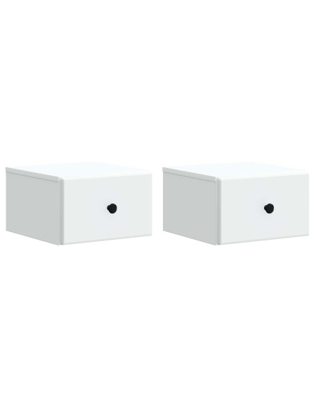 Mobiletto da notte a muro 2 pcs Bianco 34,5 x 33 x 20 cm