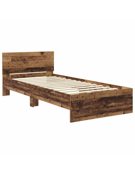 Struttura del letto con testiera Legno vecchio 100 x 200 cm