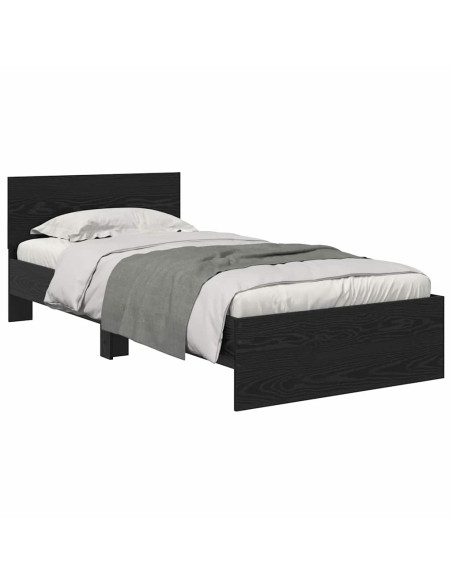 Struttura del letto Rovere Nero 100 x 200 cm Legno multistrato