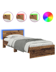 Struttura del letto Legno vecchio 90 x 200 cm Legno multistrato 2